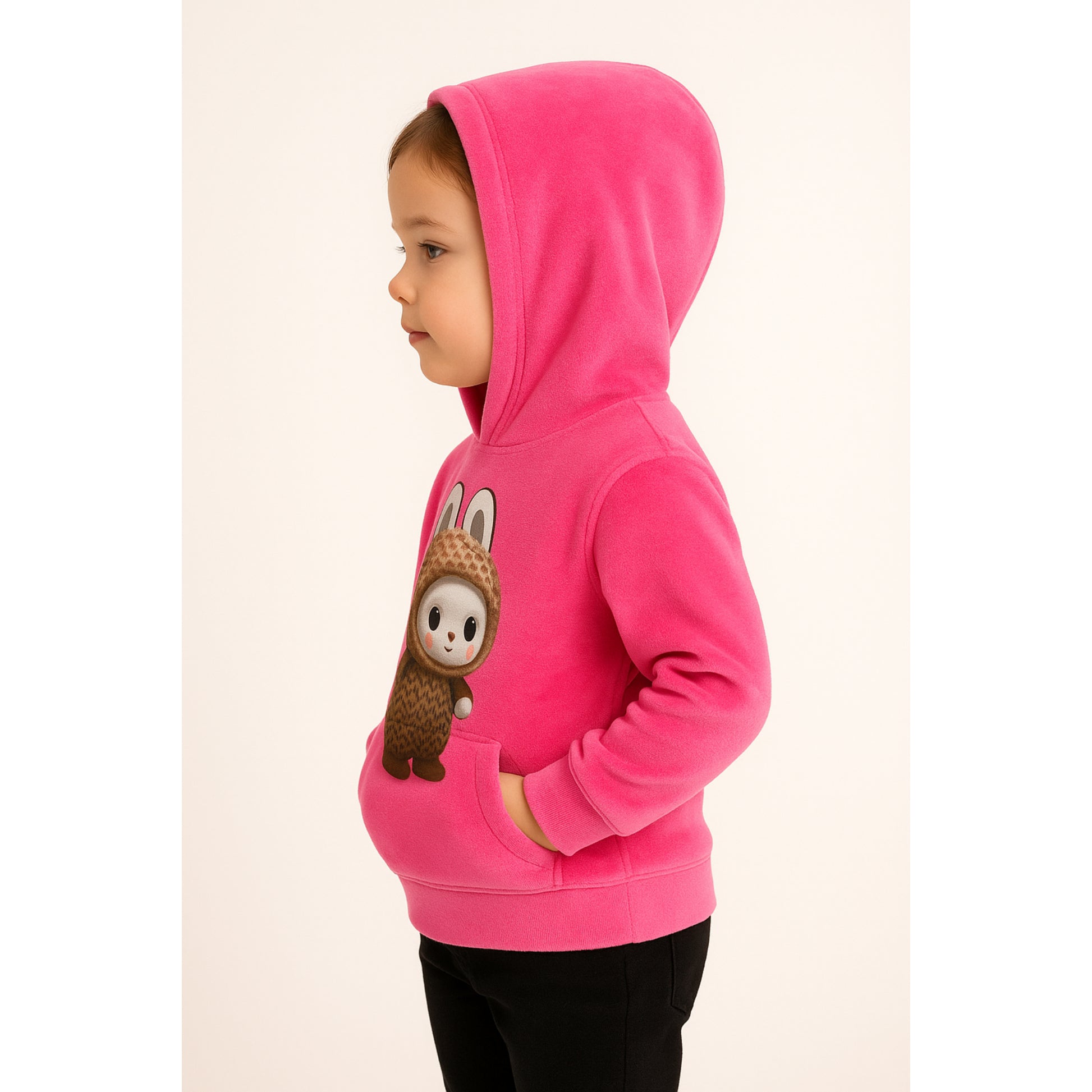 Meisjes hoodie met konijntjes – warme trui met schattige cartoonprint