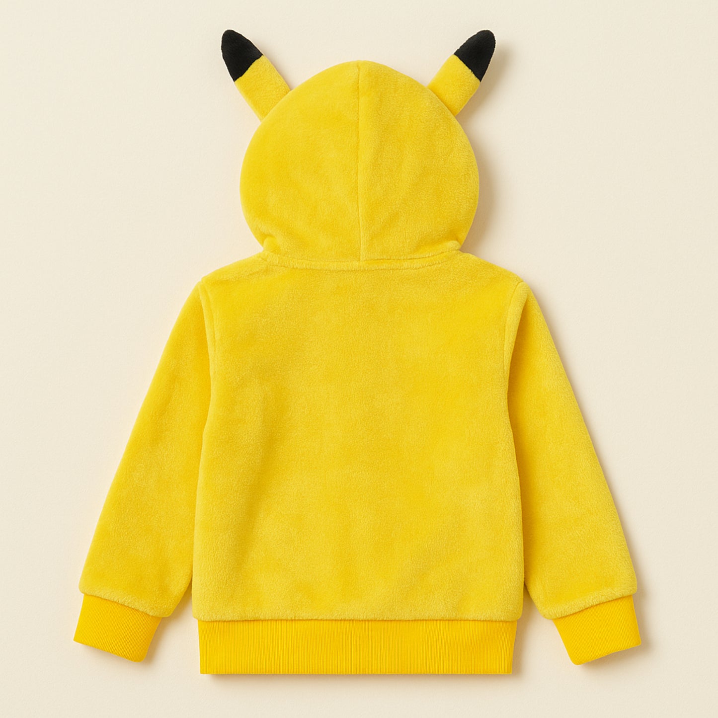 Kinder Pikachu hoodie – gele fleece jas met oren en rits