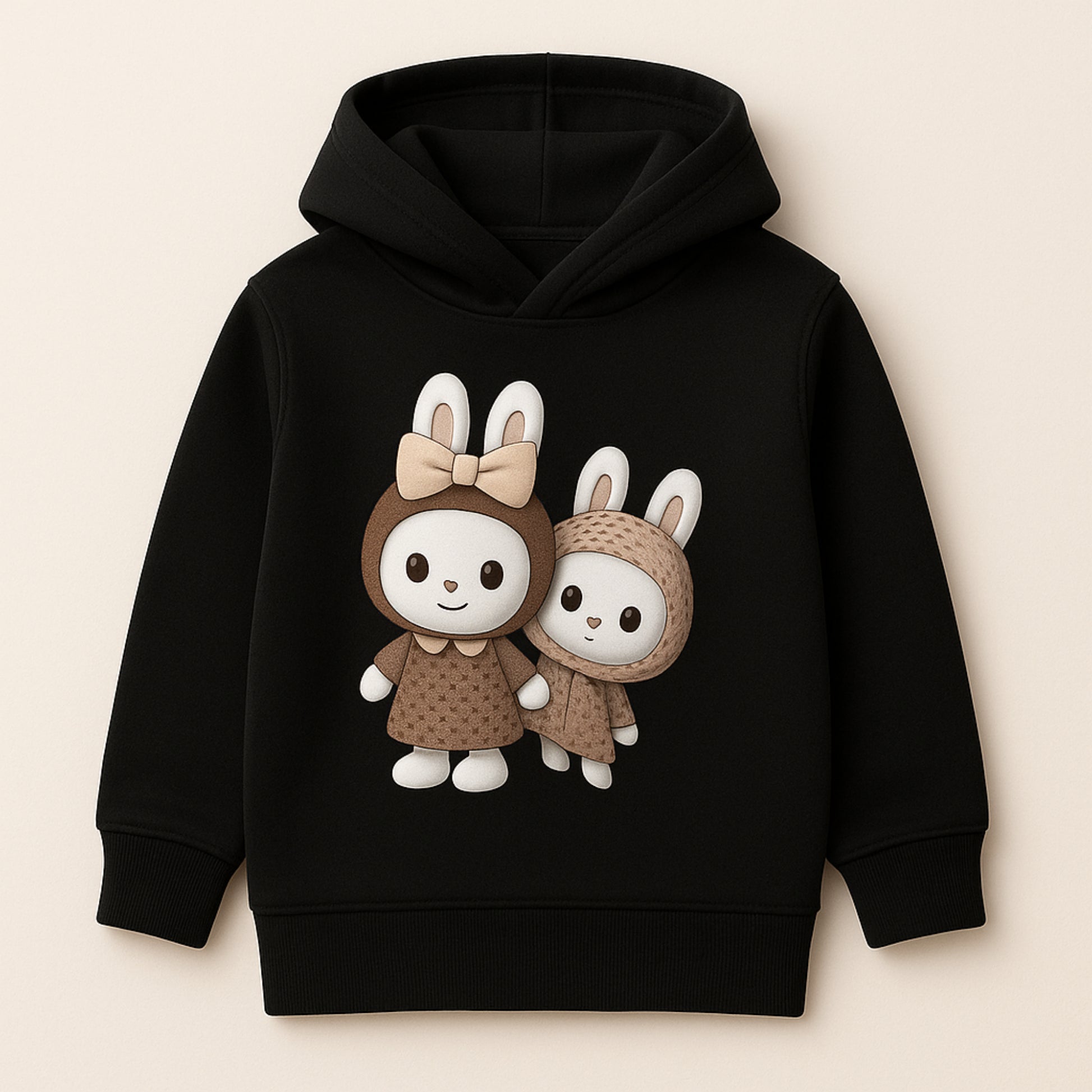 Meisjes hoodie met konijntjes – warme trui met schattige cartoonprint