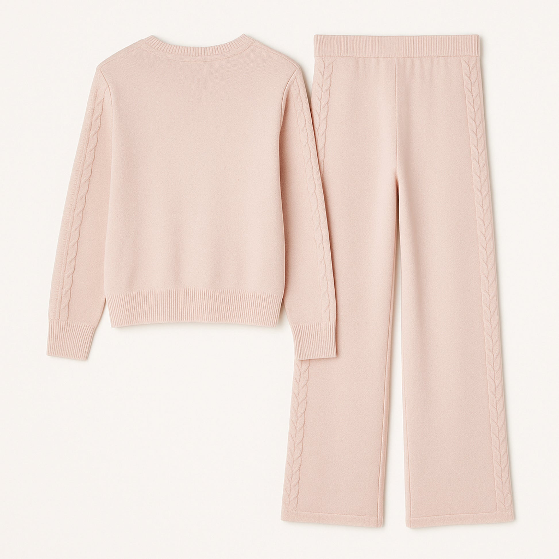 Meisjes strick set – 2-delig met trui en broek, comfortabele knitwear