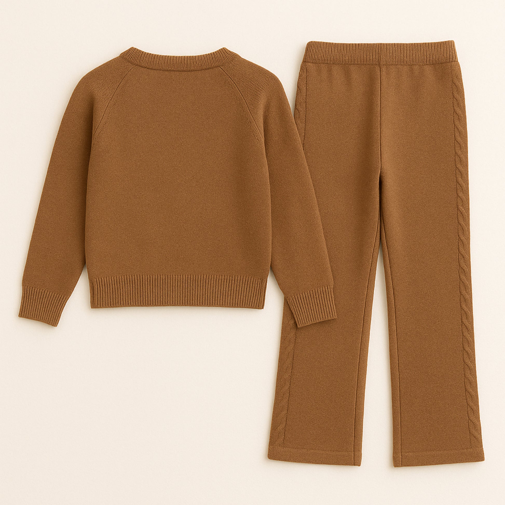 Meisjes strick set – 2-delig met trui en broek, comfortabele knitwear