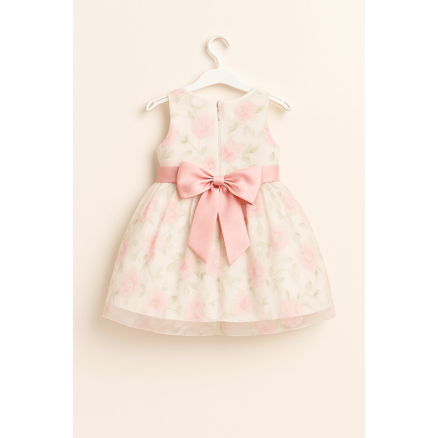 Meisjes Gebloemde Jurk met Roze Strik – Elegante Zomerjurk