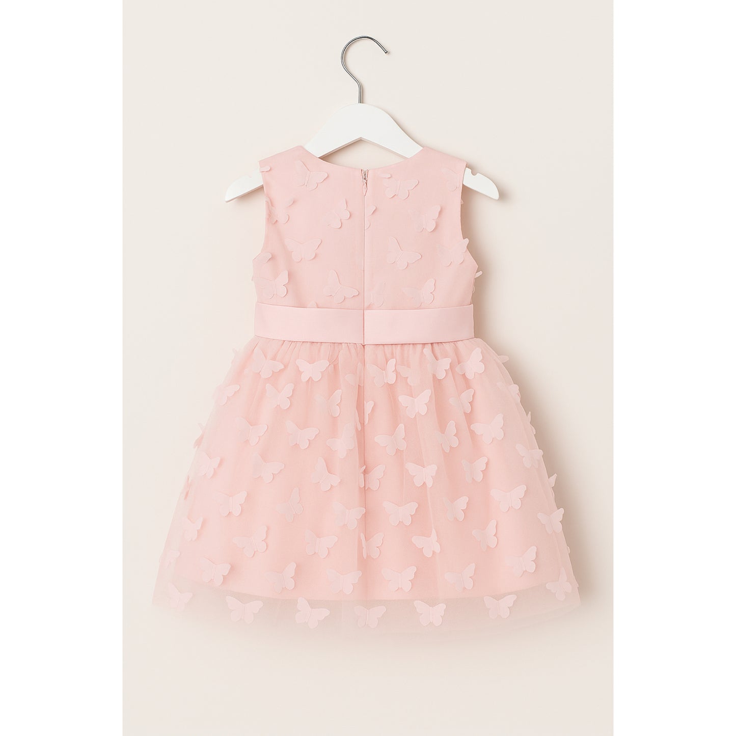 Meisjes Roze Vlinderjurk met Grote Strik