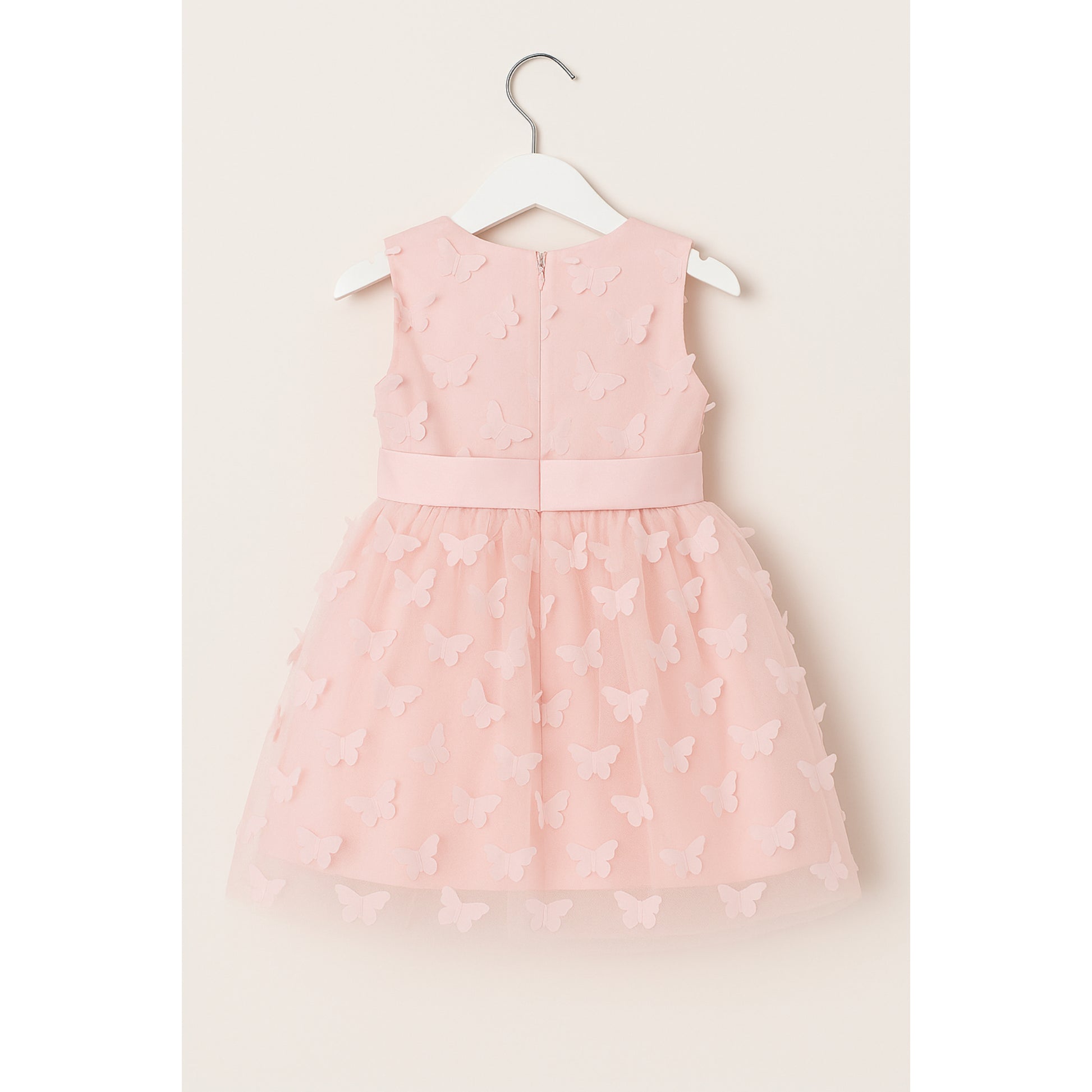 Meisjes Roze Vlinderjurk met Grote Strik