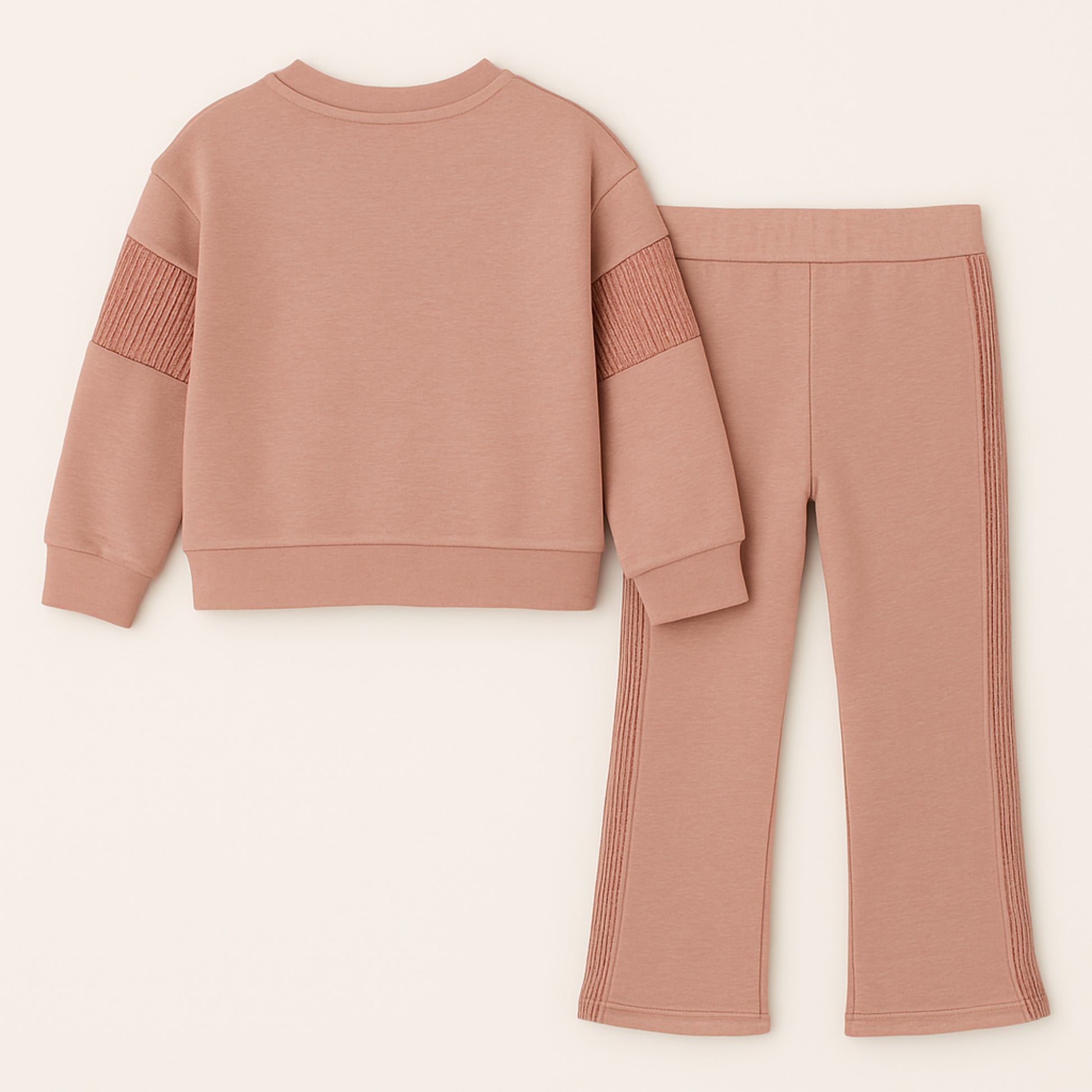 Meisjes trainingspak met teddybeer print – roze sweatshirt en broek met glitterdetails