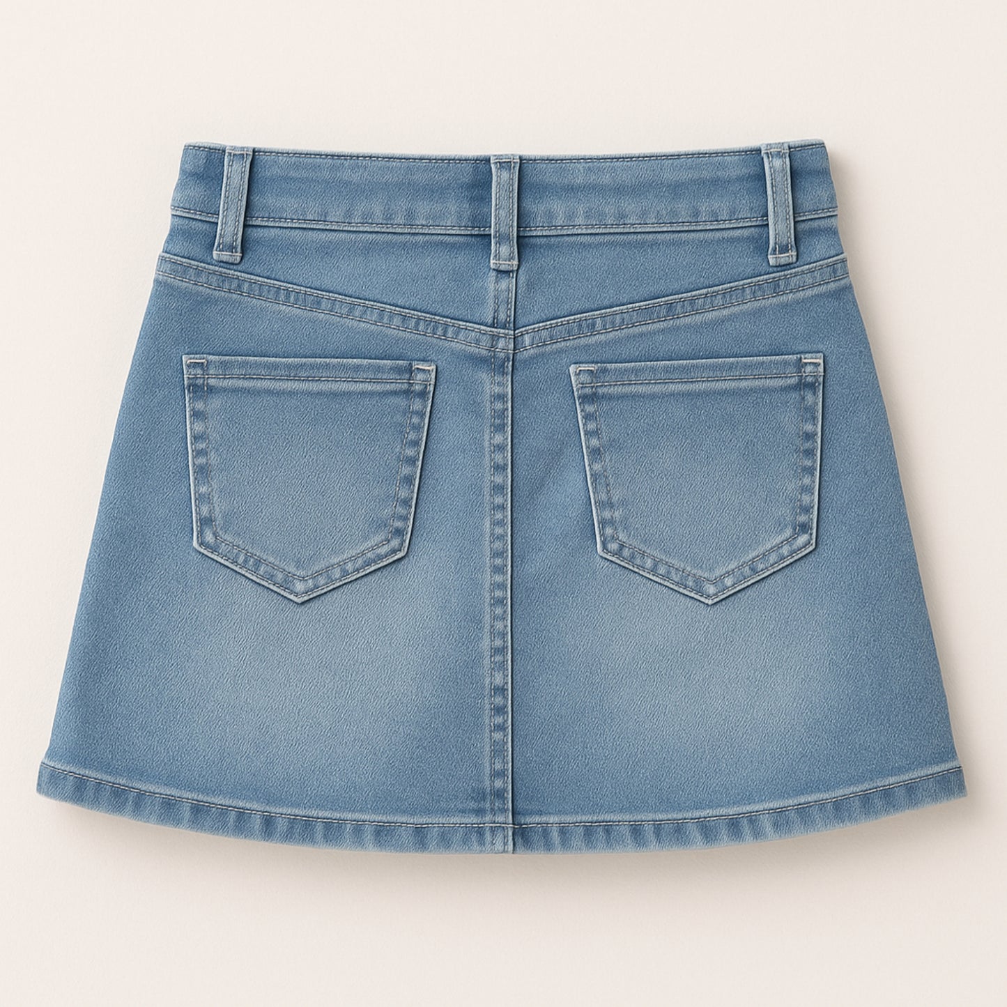 Meisjes denim rokje – klassiek blauw spijkerrokje met zakken