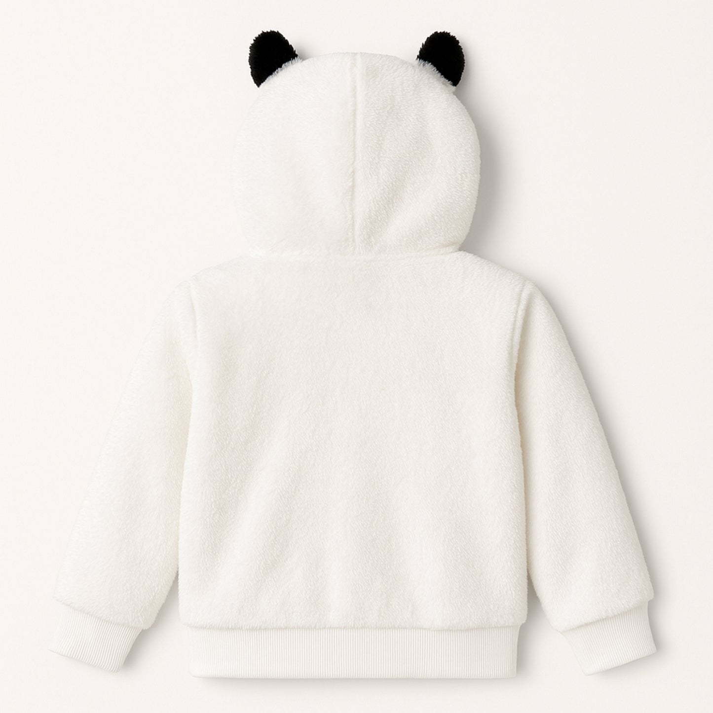 Meisjes hoodie met rits – teddy fleece wit of zwart