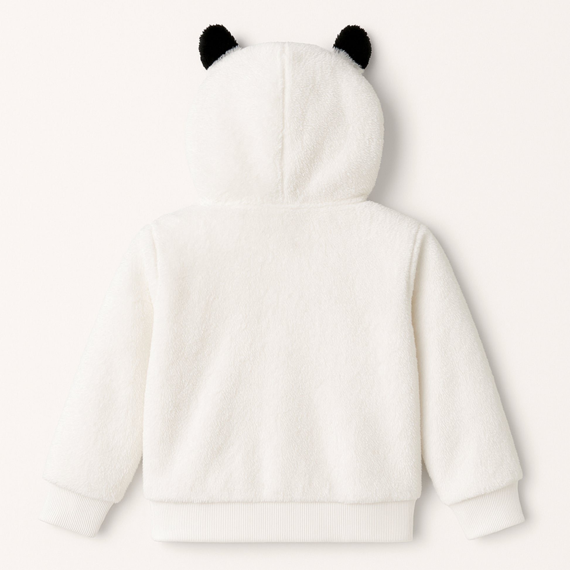 Meisjes hoodie met rits – teddy fleece wit of zwart