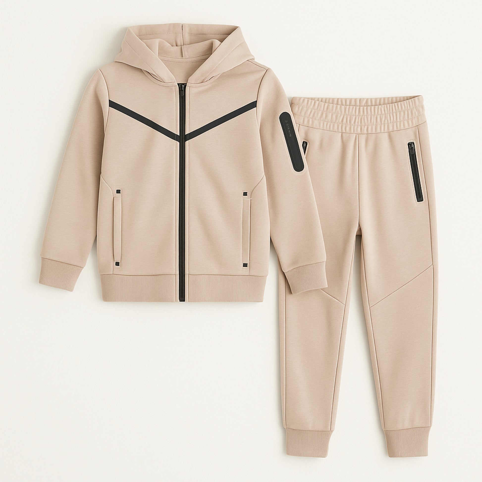 Meisjes joggingpak lila – hoodie met rits en cargobroek