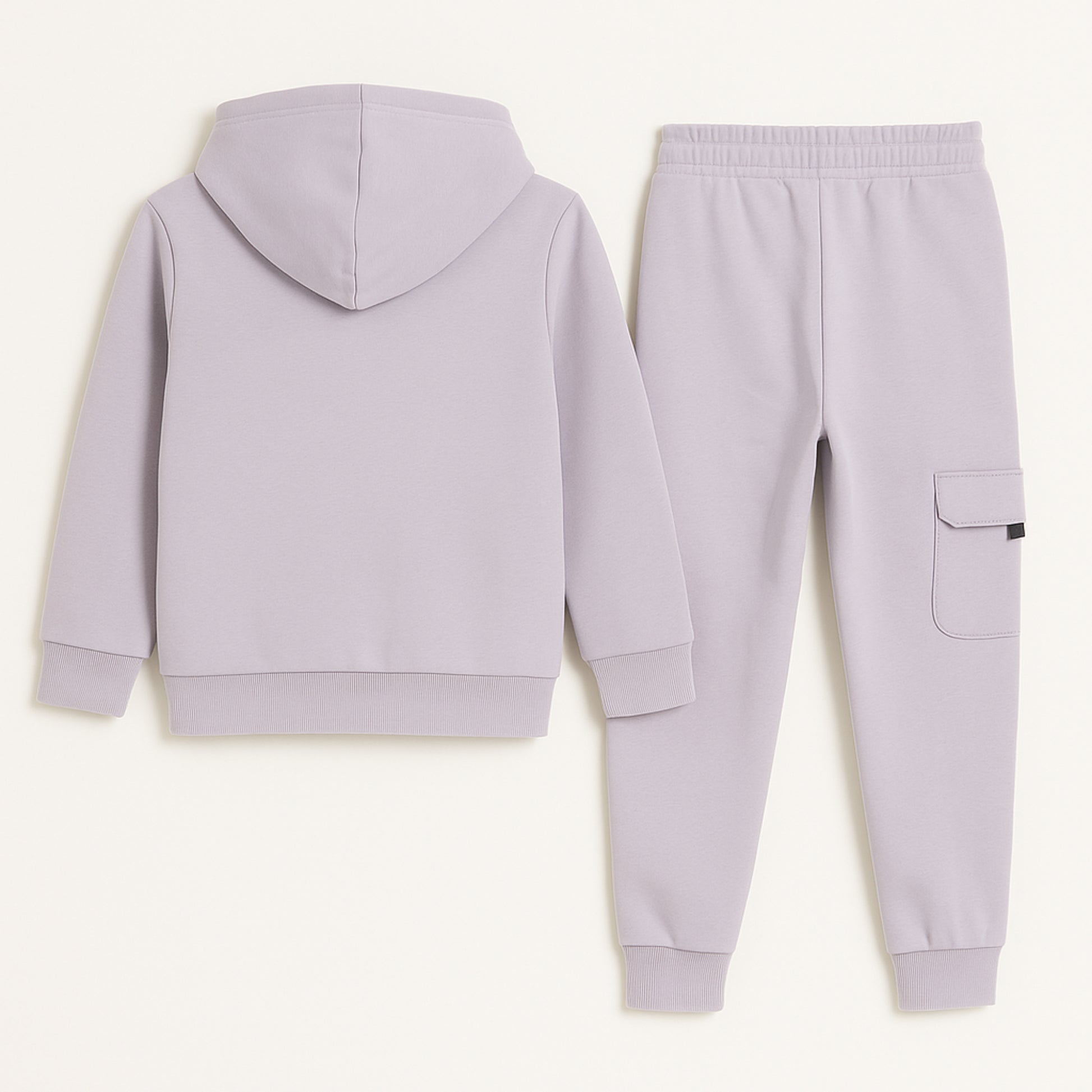 Meisjes joggingpak lila – hoodie met rits en cargobroek