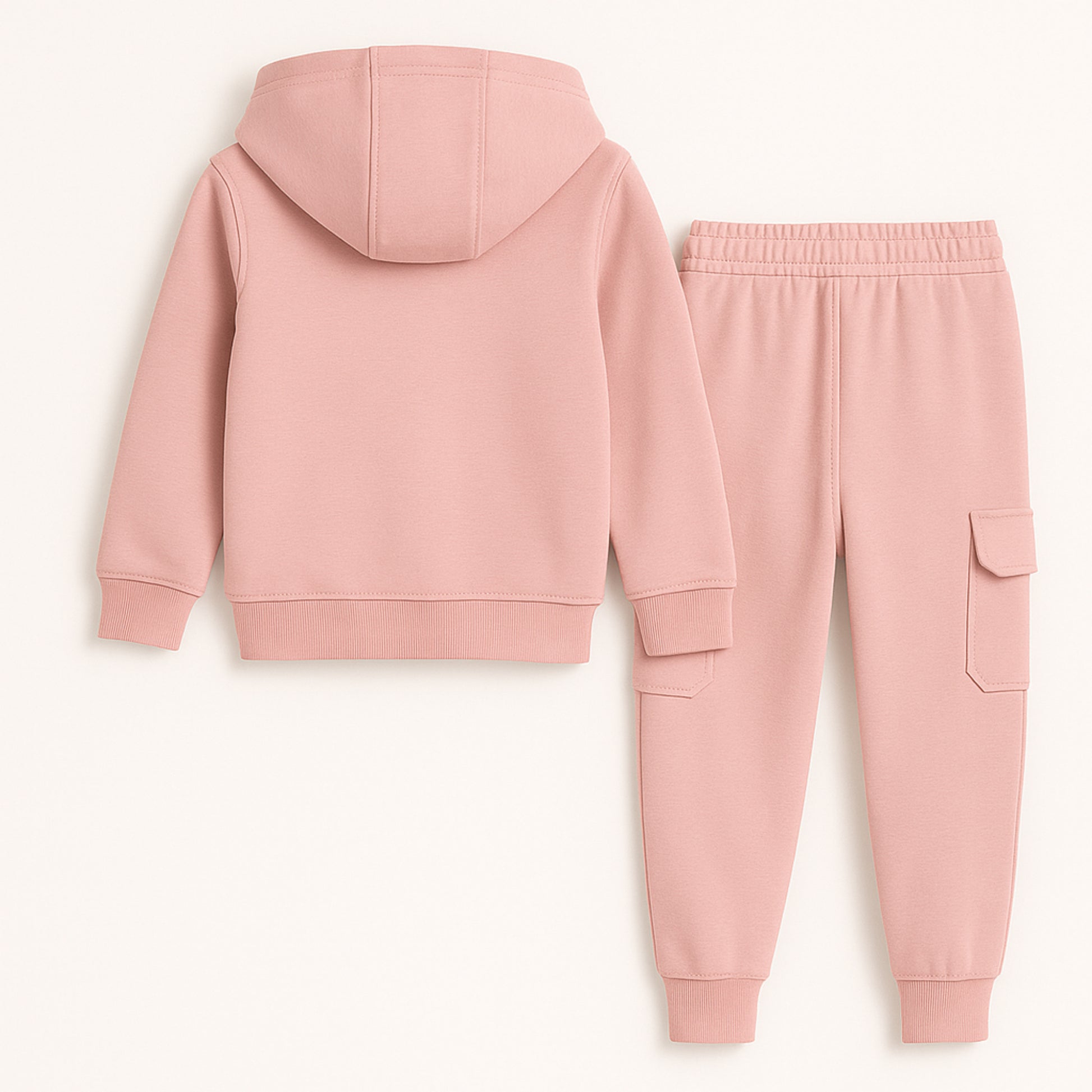 Meisjes joggingpak lila – hoodie met rits en cargobroek